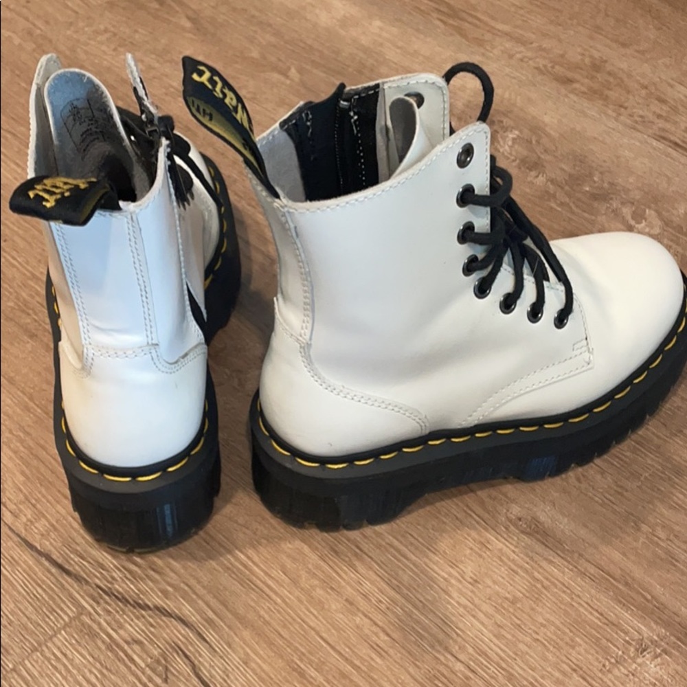 Women’s White platform Dr Martens